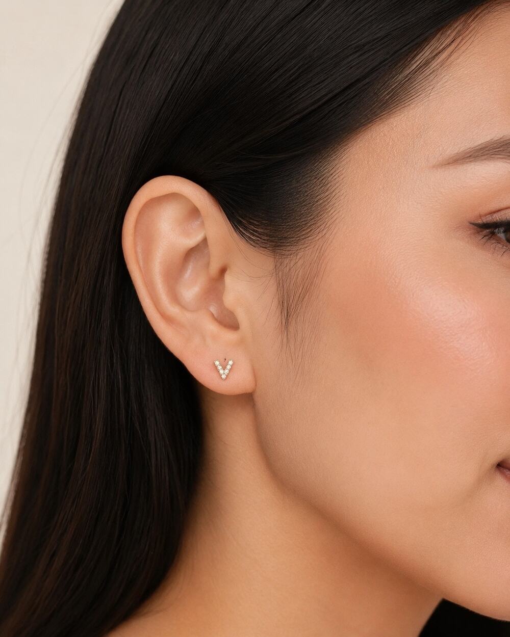 BOGO FREE Crystal V earrings initial